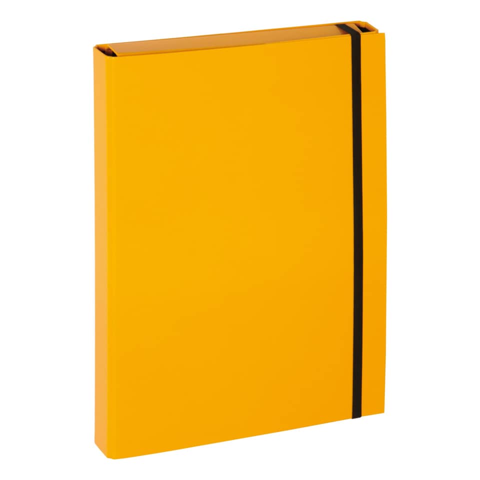 Sammelbox Basic - A4, Gummizug, Karton, gelb