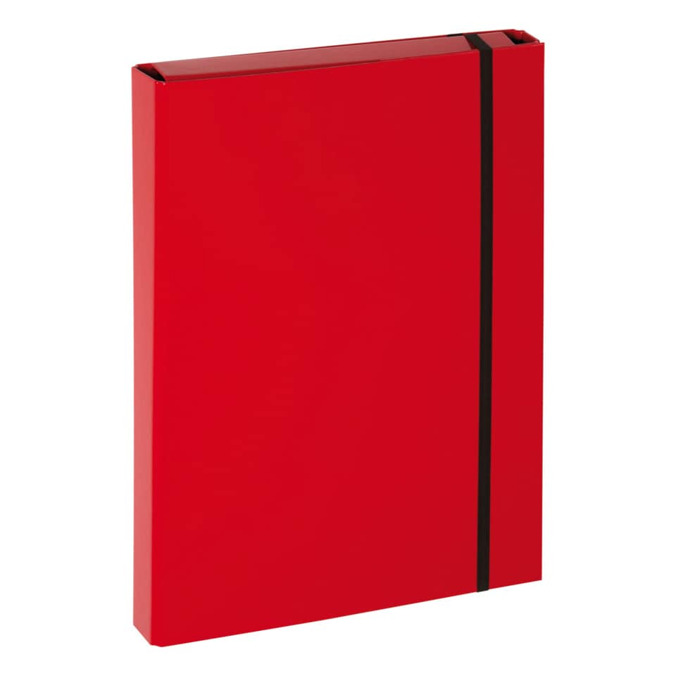Sammelbox Basic - A4, Gummizug, Karton, rot