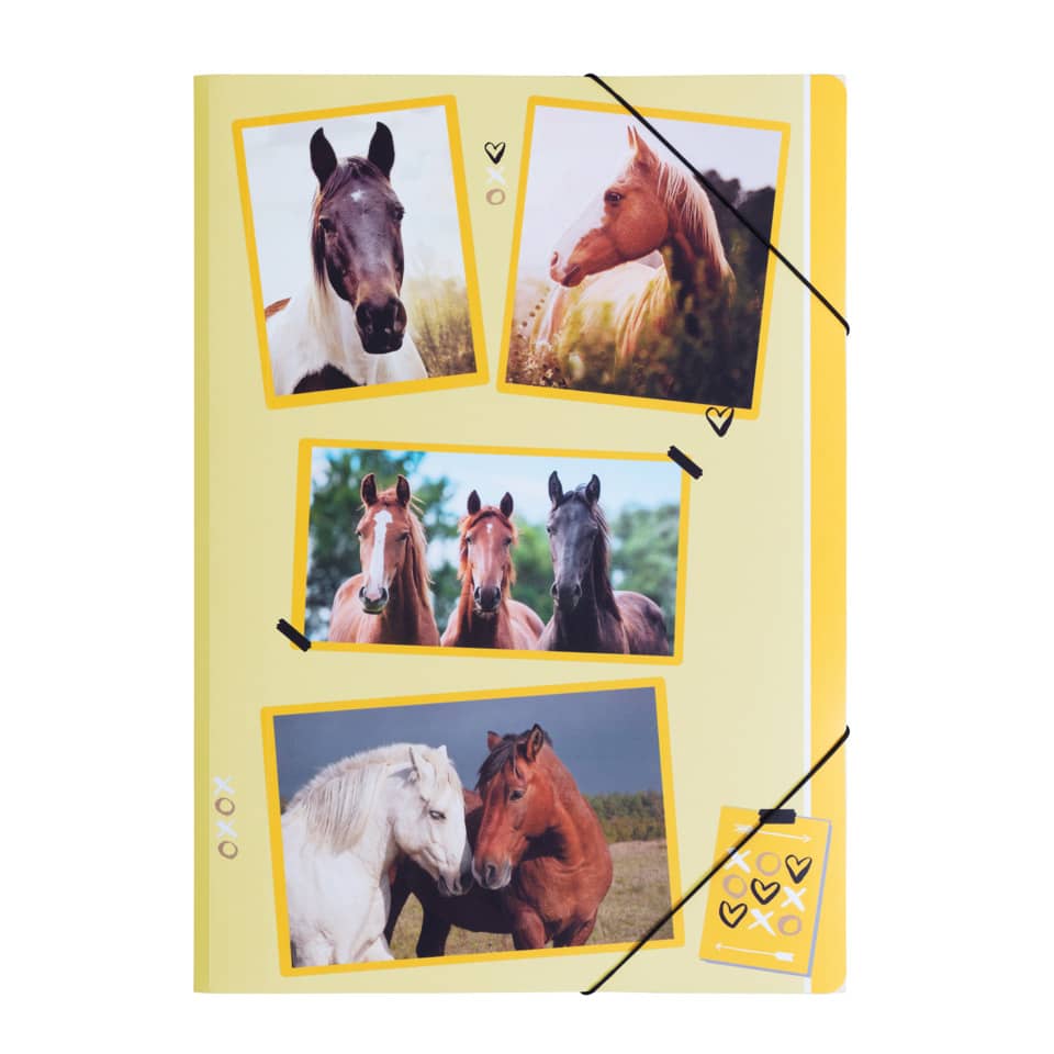 Gummizugmappe xoxo Horse - A4, 3 Einschlagklappen, PP