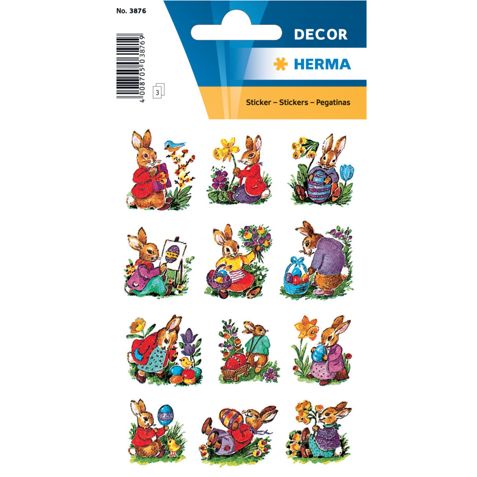3876 Sticker DECOR Hasen, nostalgisch