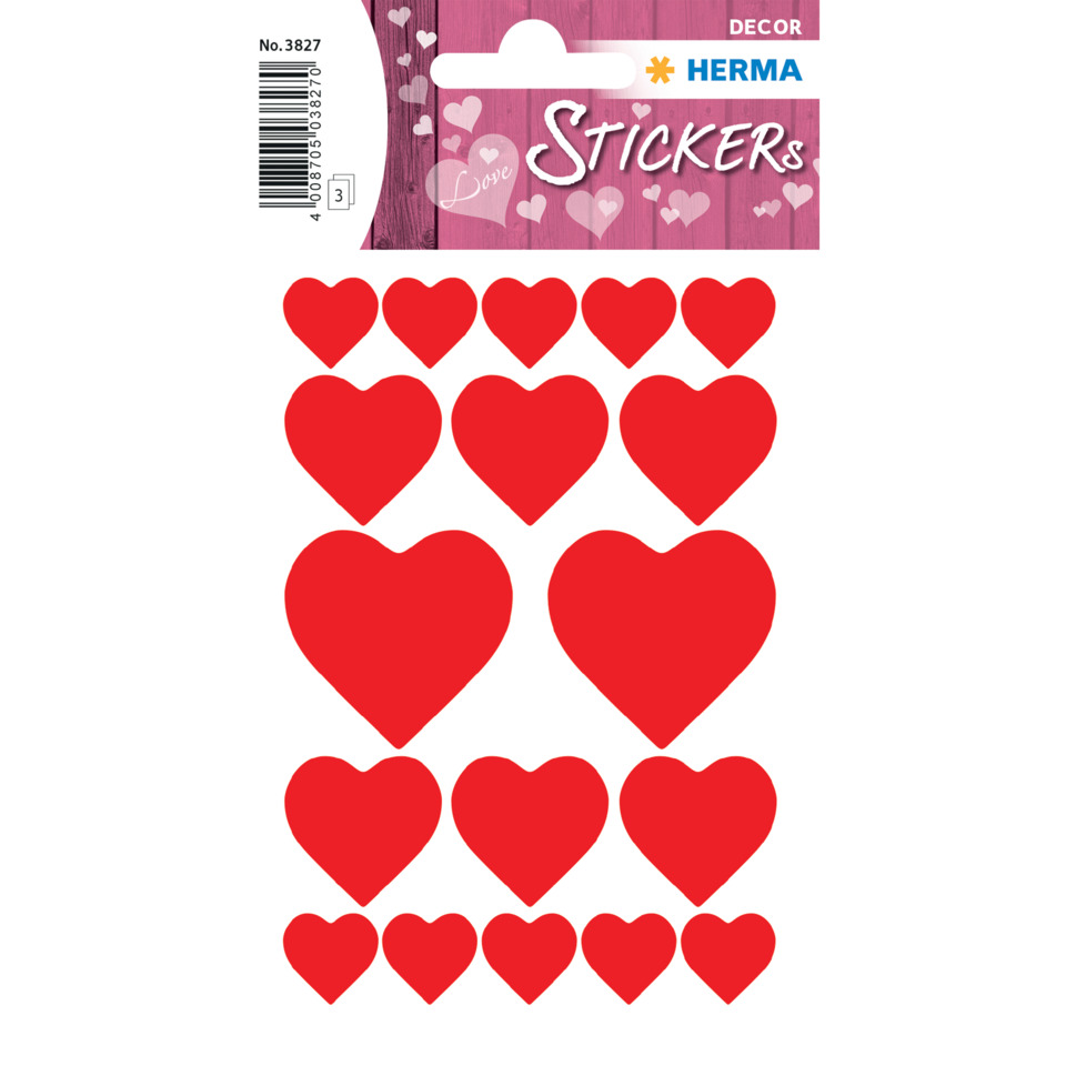 3827 Sticker DECOR Herzen rot