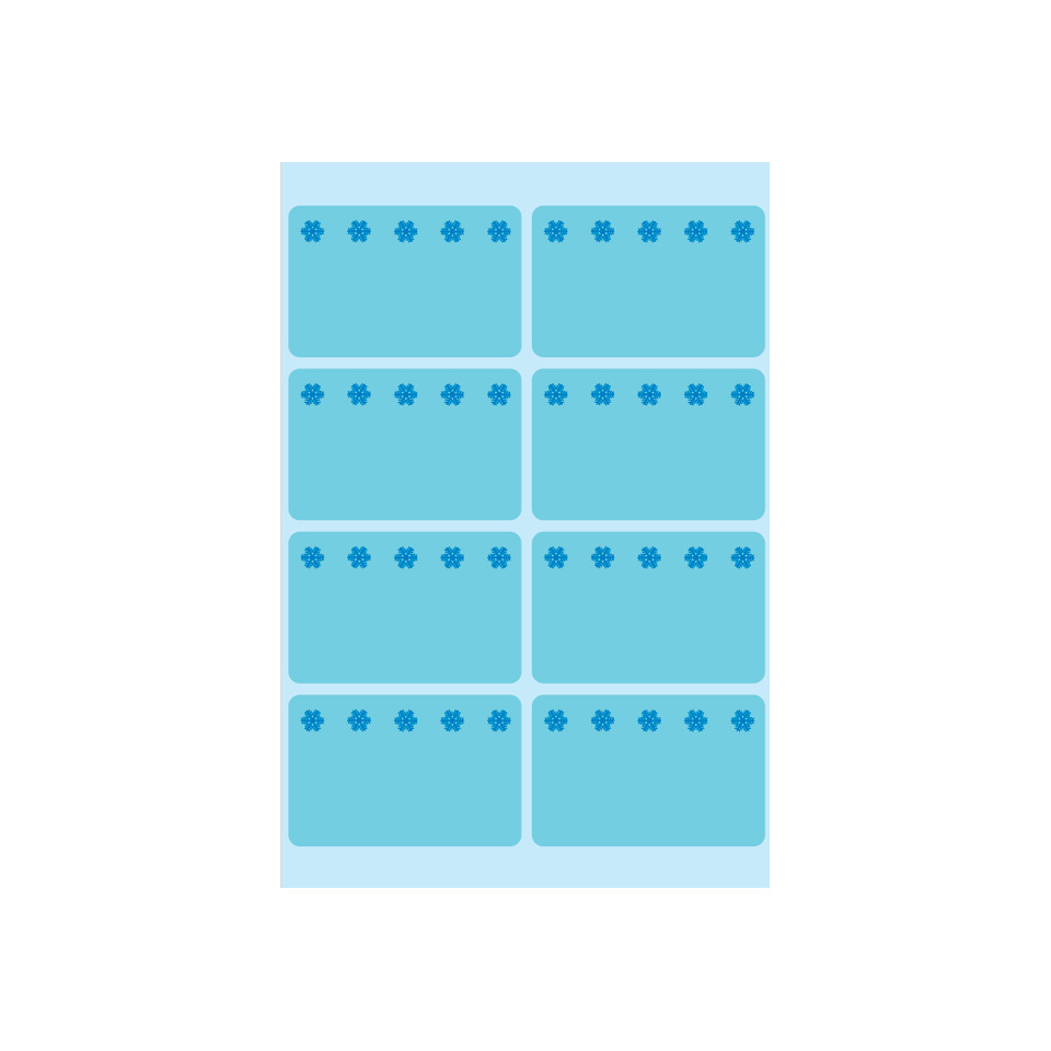 3773 Tiefkühletiketten blau 26x40 mm Eiskristalle 48 St.