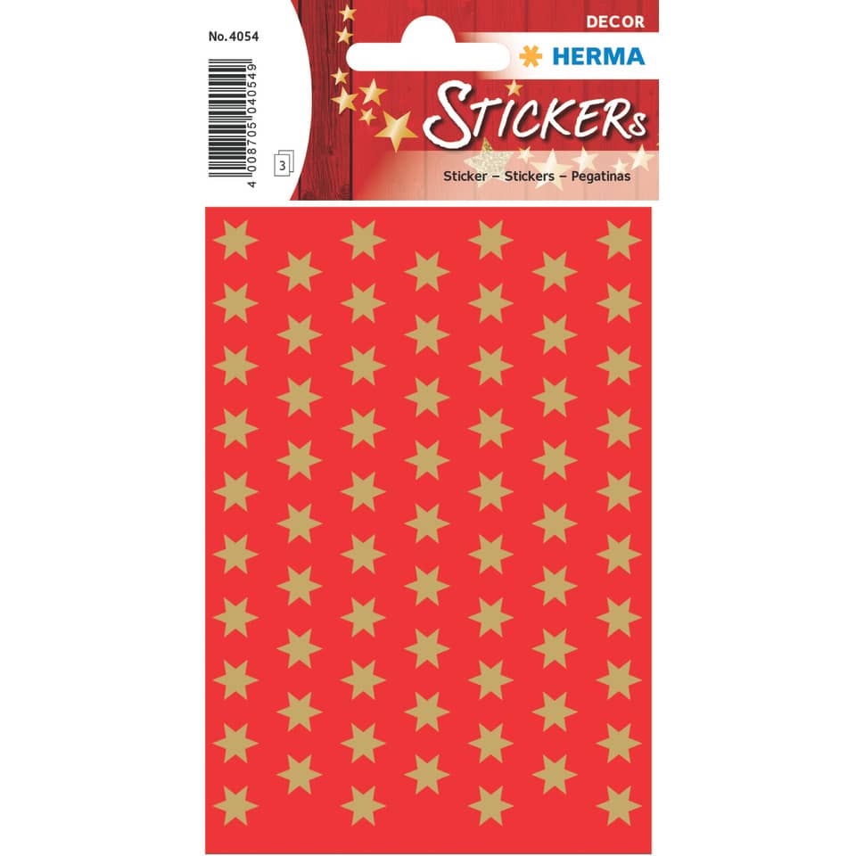 4054 Sticker DECOR Sterne 6-zackig, gold Ø 8 mm