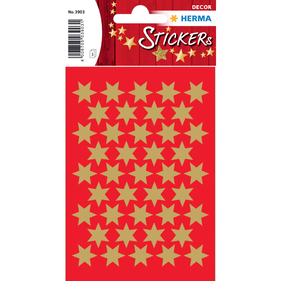 3903 Sticker DECOR Sterne 6-zackig, gold Ø 14 mm