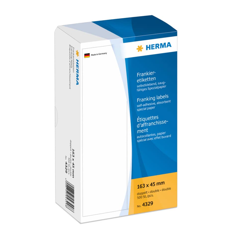 4329 Frankier-Etiketten - doppelt, 163x45 mm, 500 Stück