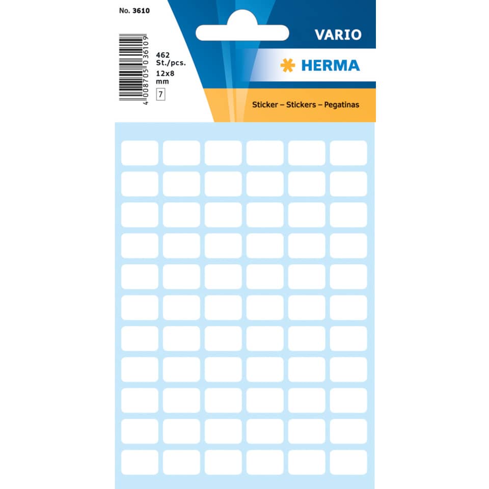 3610 Vielzwecketiketten weiß 8x12 mm Papier matt 462 St.