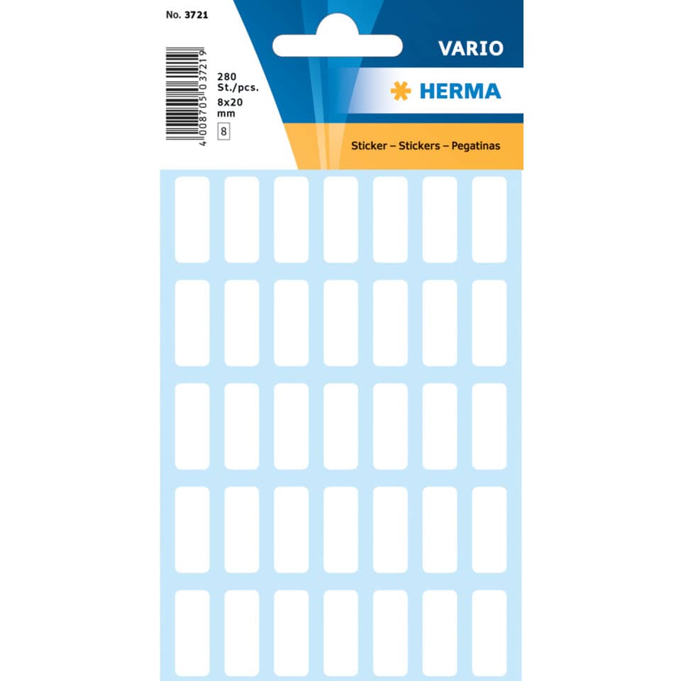 3721 Vielzwecketiketten weiß 8x20 mm Papier matt 280 St.