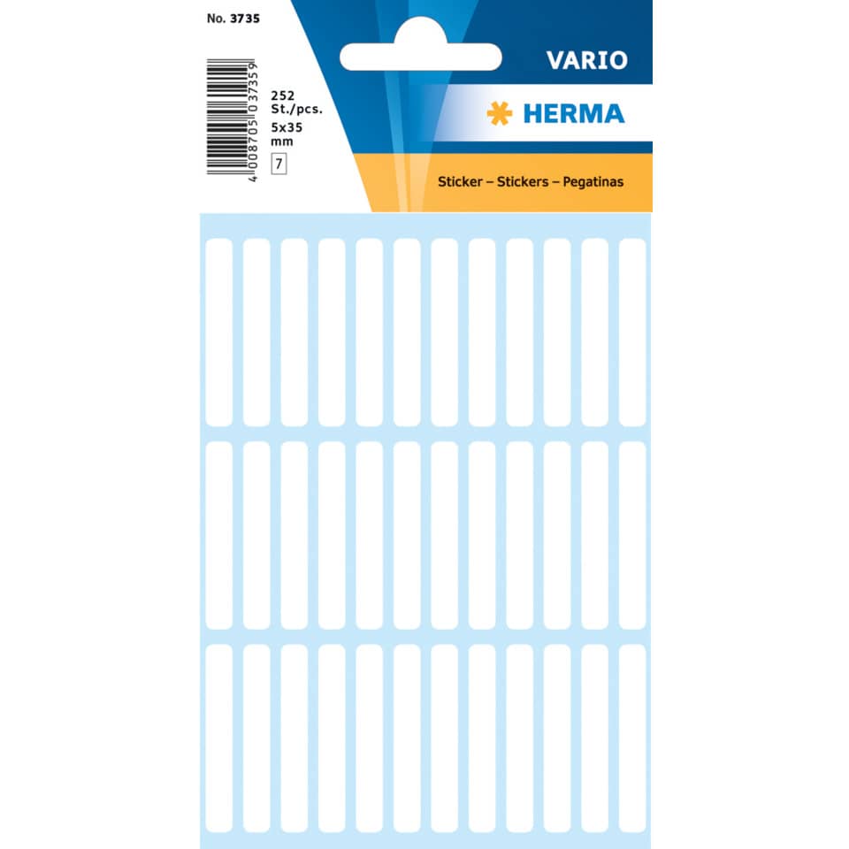 3735 Vielzwecketiketten weiß 5x35 mm Papier matt 252 St.