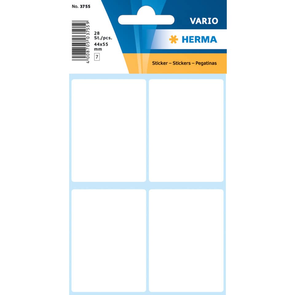 3755 Vielzwecketiketten weiß 40x55 mm Papier matt 28 St.