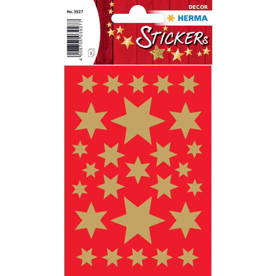 3927 Sticker DECOR Sterne 6-zackig, gold