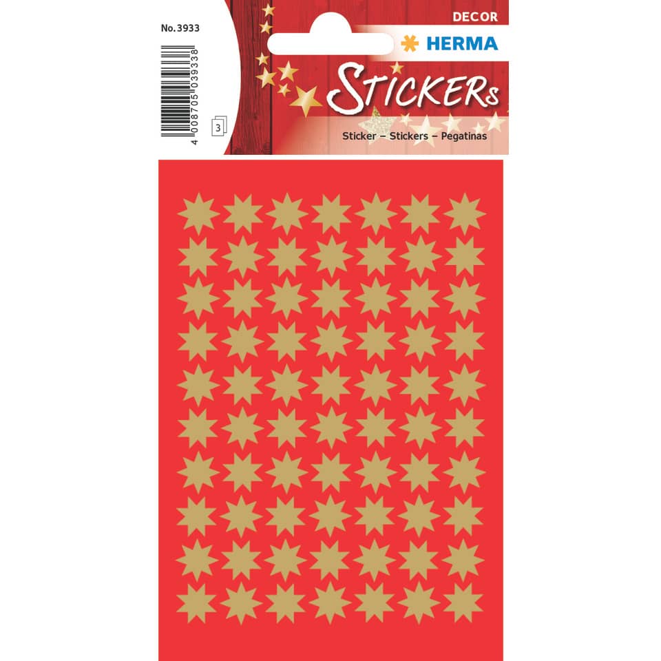 3933 Sticker DECOR Sterne 8-zackig, gold Ø 10 mm