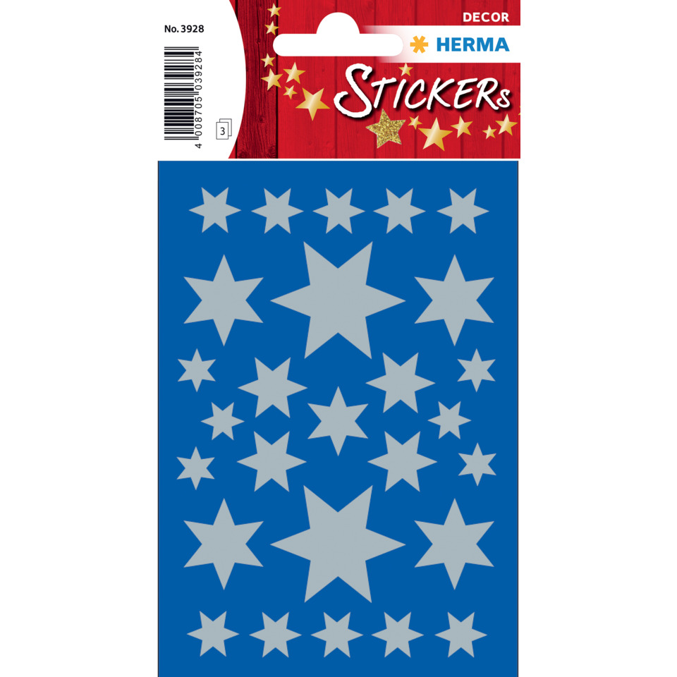 3928 Sticker DECOR Sterne 6-zackig, silber
