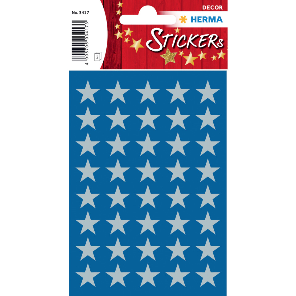 3417 Sticker DECOR Sterne 5-zackig, silber Ø 13 mm