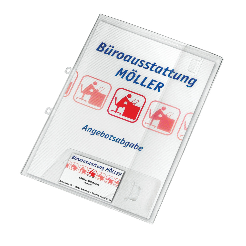 Angebotsmappe Crystal mit Visitenkartenfach, transparent