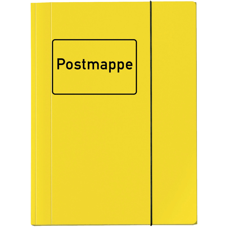 Sammelmappe VELOCOLOR® mit Aufdruck Postmappe, DIN A4, Karton glanzkaschiert, gelb