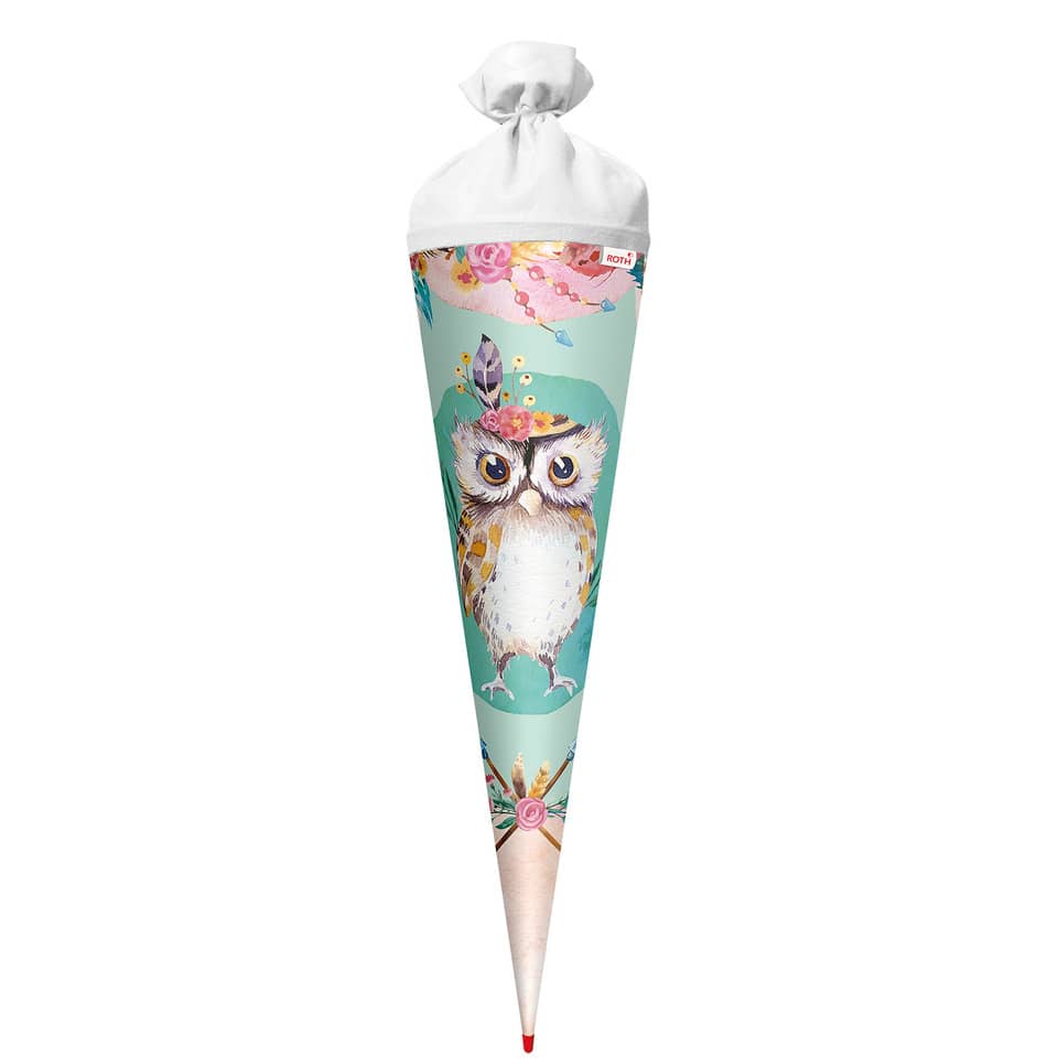 Schultüte Eule Lieselotte - rund, 70 cm