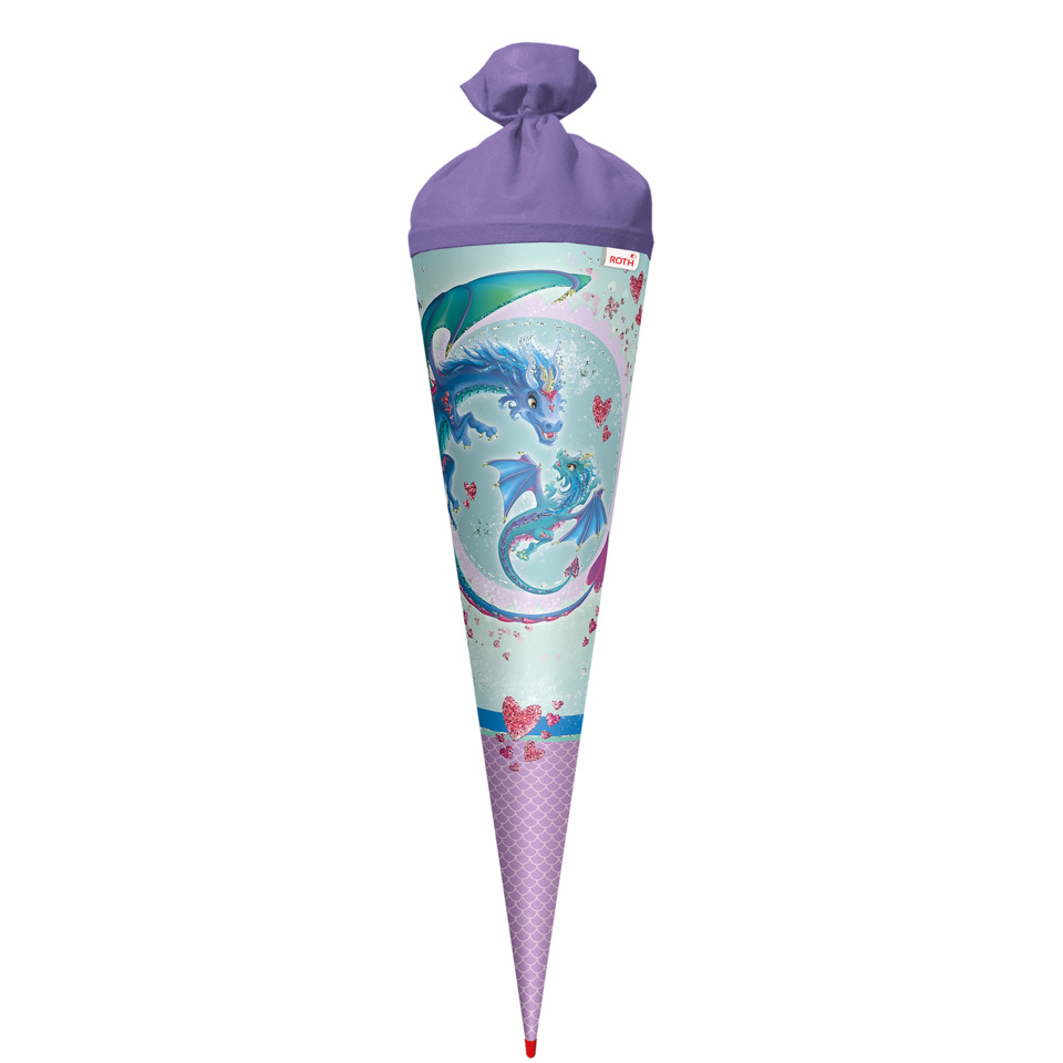 Schultüte Drachenliebe - rund, 70 cm