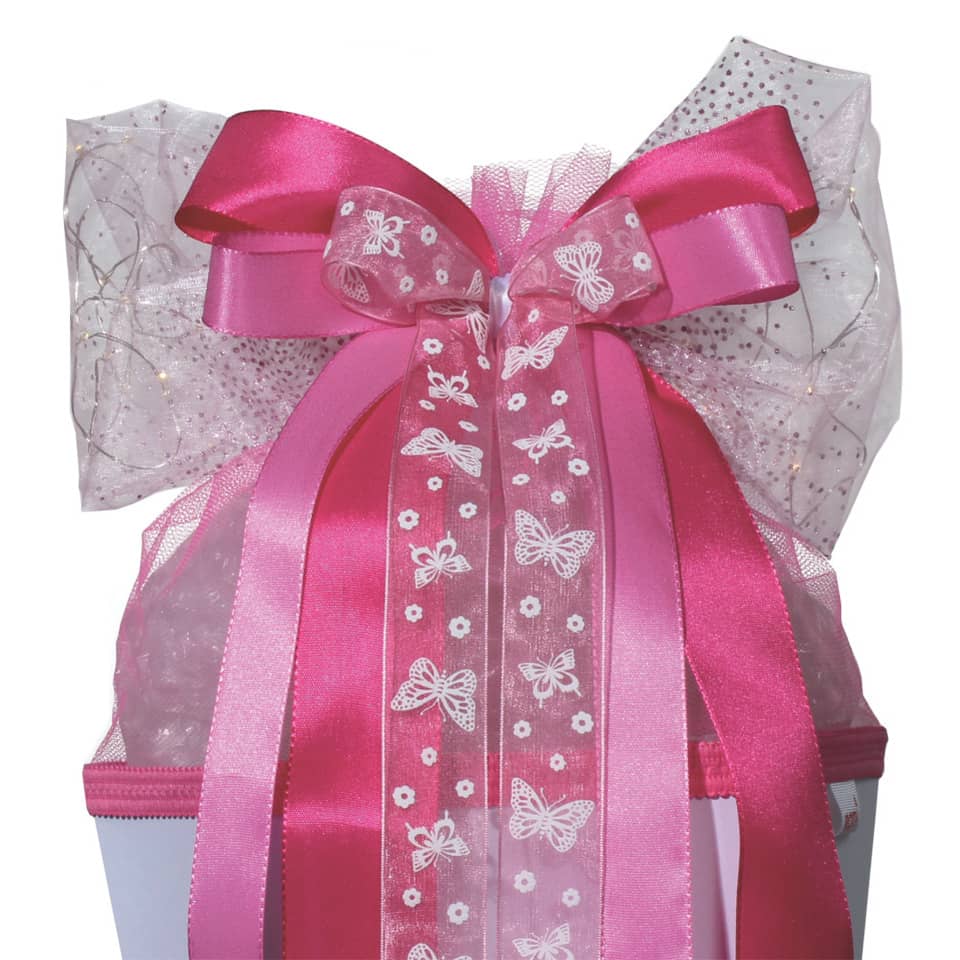 Schultütenschleife LED Pink Glamour - gebunden