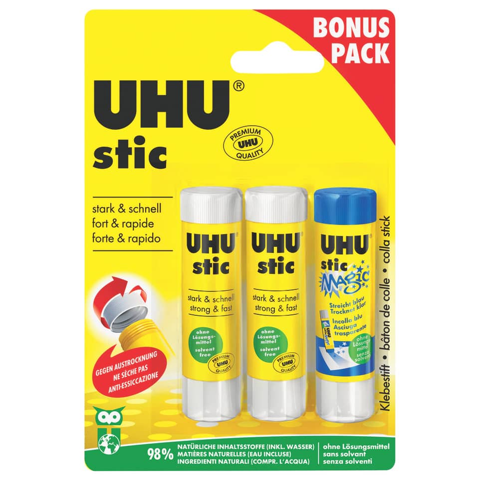 stic Klebestift - 3x 8,2 g, ohne Lösungsmittel