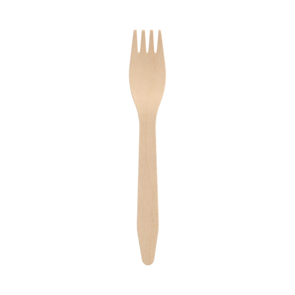 Einweg Gabel Holz Pure - 16,5 cm, 100 Stück, kompostierbar