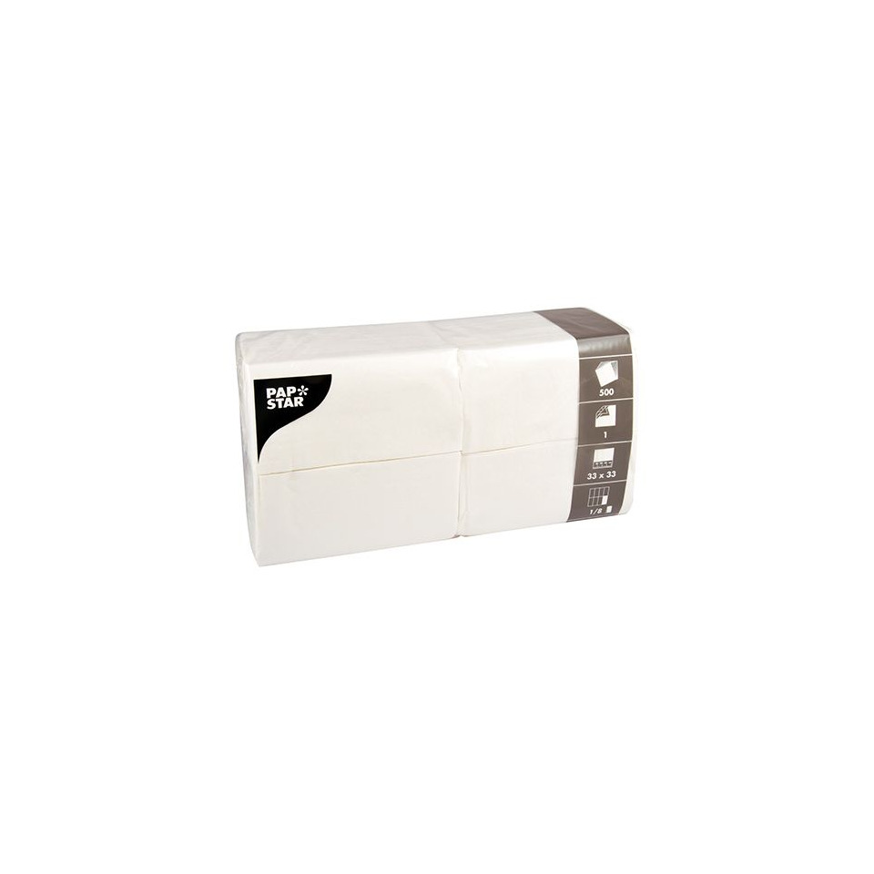 Zelltuch-Serviette, 33x33cm, 1-lagig, 500 Stück, weiß