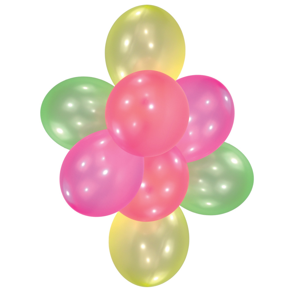 Luftballon Neon - 10 Stück, sortiert