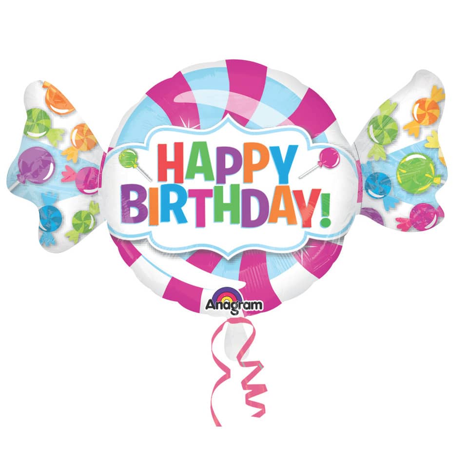 Folienballon Bonbon Happy Birthday - 101 x 60 cm