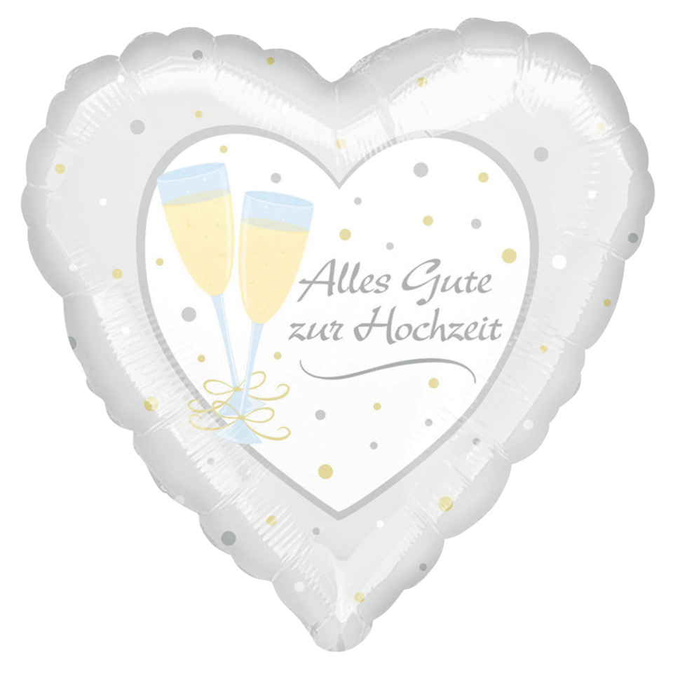 Folienballon Alles Gute zur Hochzeit - Ø 45 cm