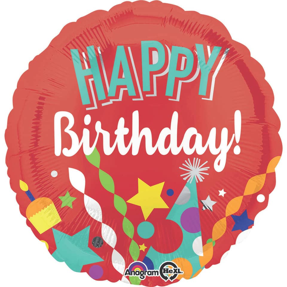 Folienballon Happy Birthday - Ø 43 cm