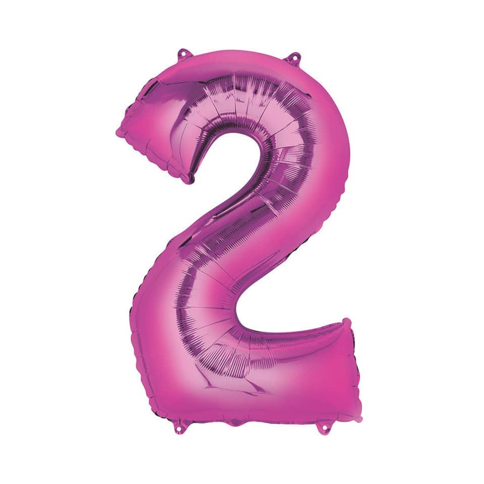 Folienballon XXL Zahl 2 - rosa