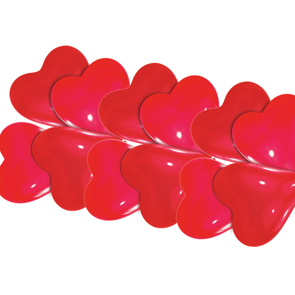 Luftballon Herz klein 10ST rot