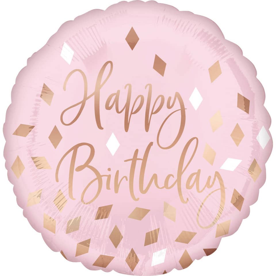 Folienballon Blush Happy Birthday - Ø 45 cm