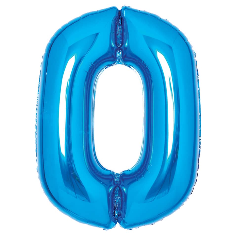 Folienballon XL Zahl 0 - 63 cm, blau