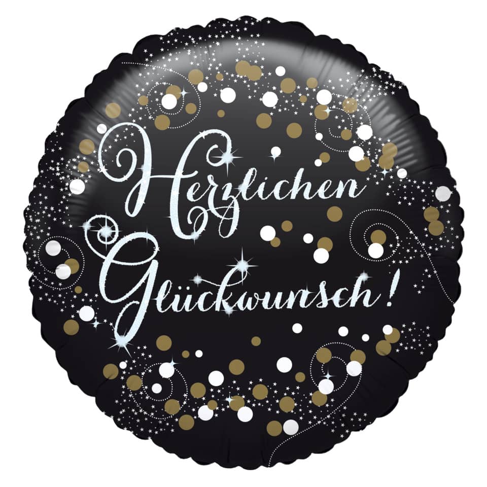 Folienballon Herzlichen Glückwunsch - Ø 43 cm