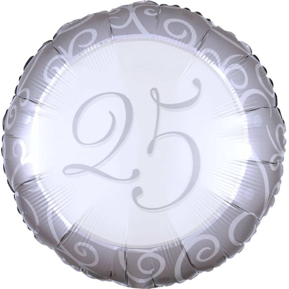 Folienballon Silberhochzeit 25 - Ø 43 cm