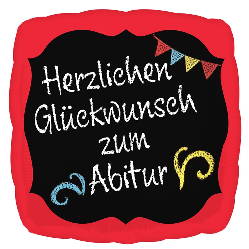 Folienballon Glückwunsch zum Abitur - Ø 43 cm