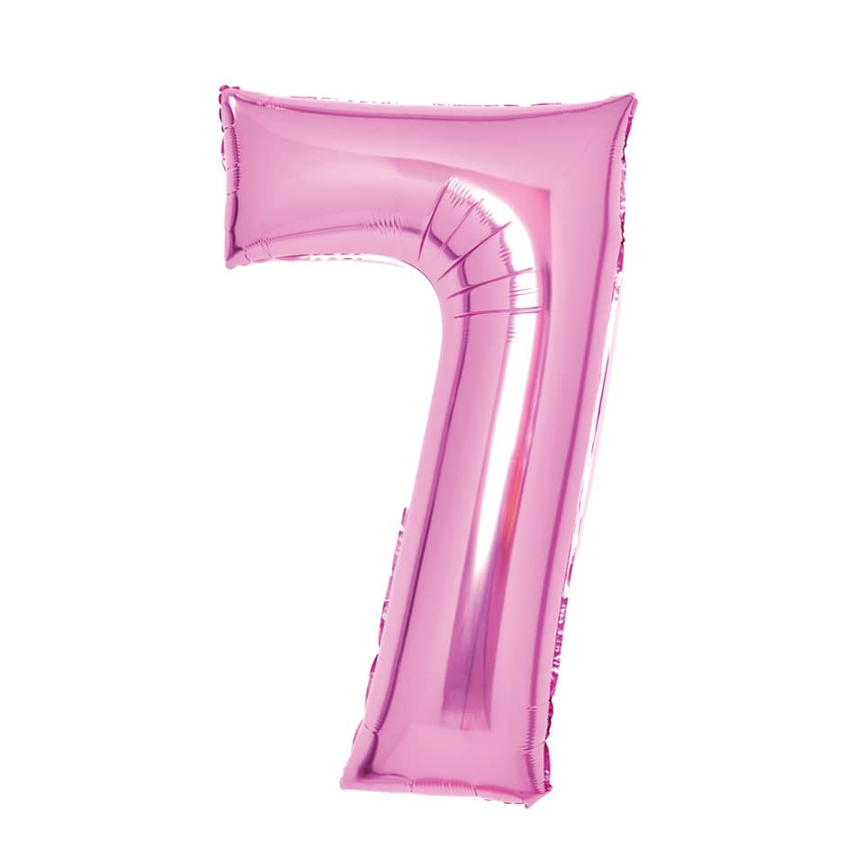 Folienballon XL Zahl 7 - 63 cm, pink