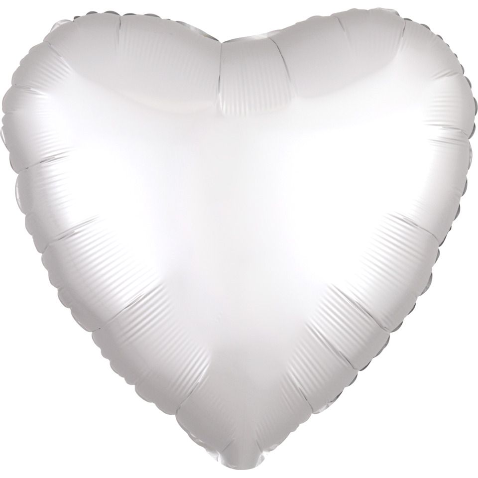 Folienballon Herz weiß - Ø 43 cm
