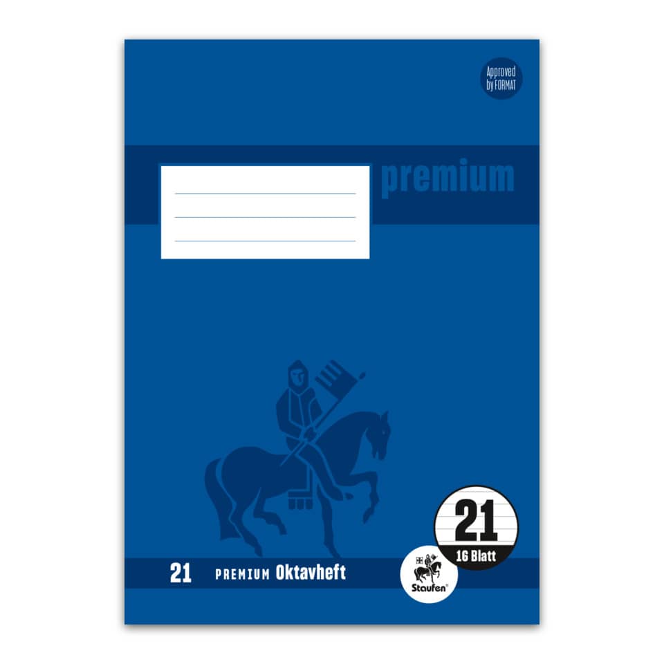 Oktavheft PREMIUM Academy LIN 21 - A6, 90 g/qm, 32 Blatt, liniert