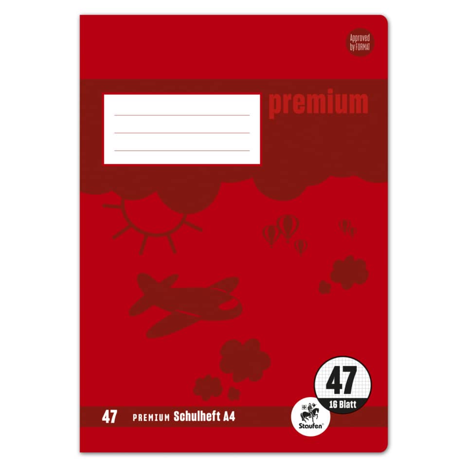 Heft PREMIUM LIN 47 - A4, 16 Blatt, 90 g/qm, kariert