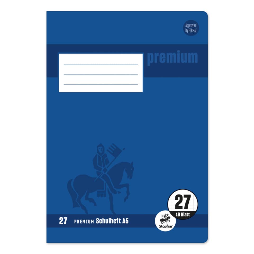 Heft PREMIUM LIN 27 - A5, 16 Blatt, 90 g/qm, PREMIUM LIN iert mit RandPREMIUM LIN ien