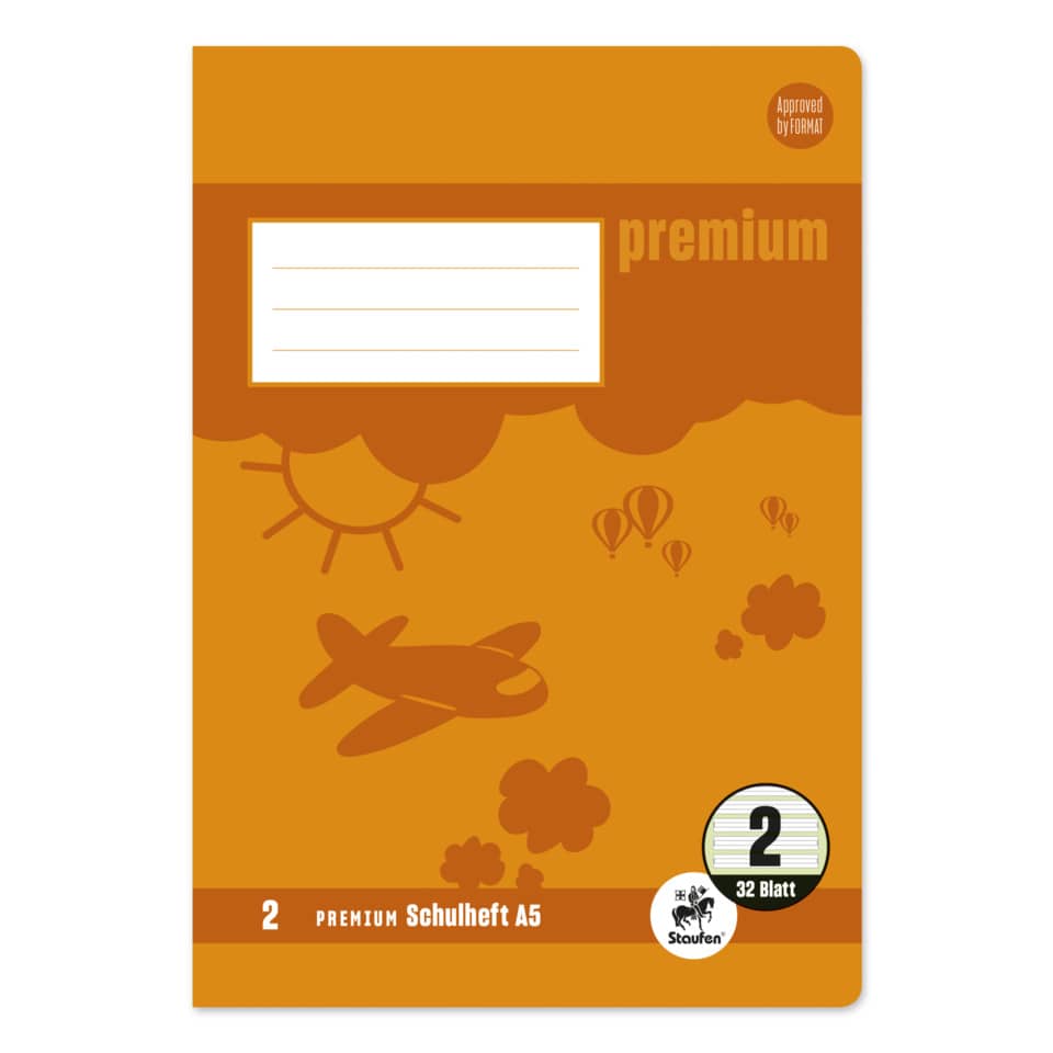 Heft PREMIUM LIN 2 - A4, 32 Blatt, 90 g/qm, PREMIUM LIN iert