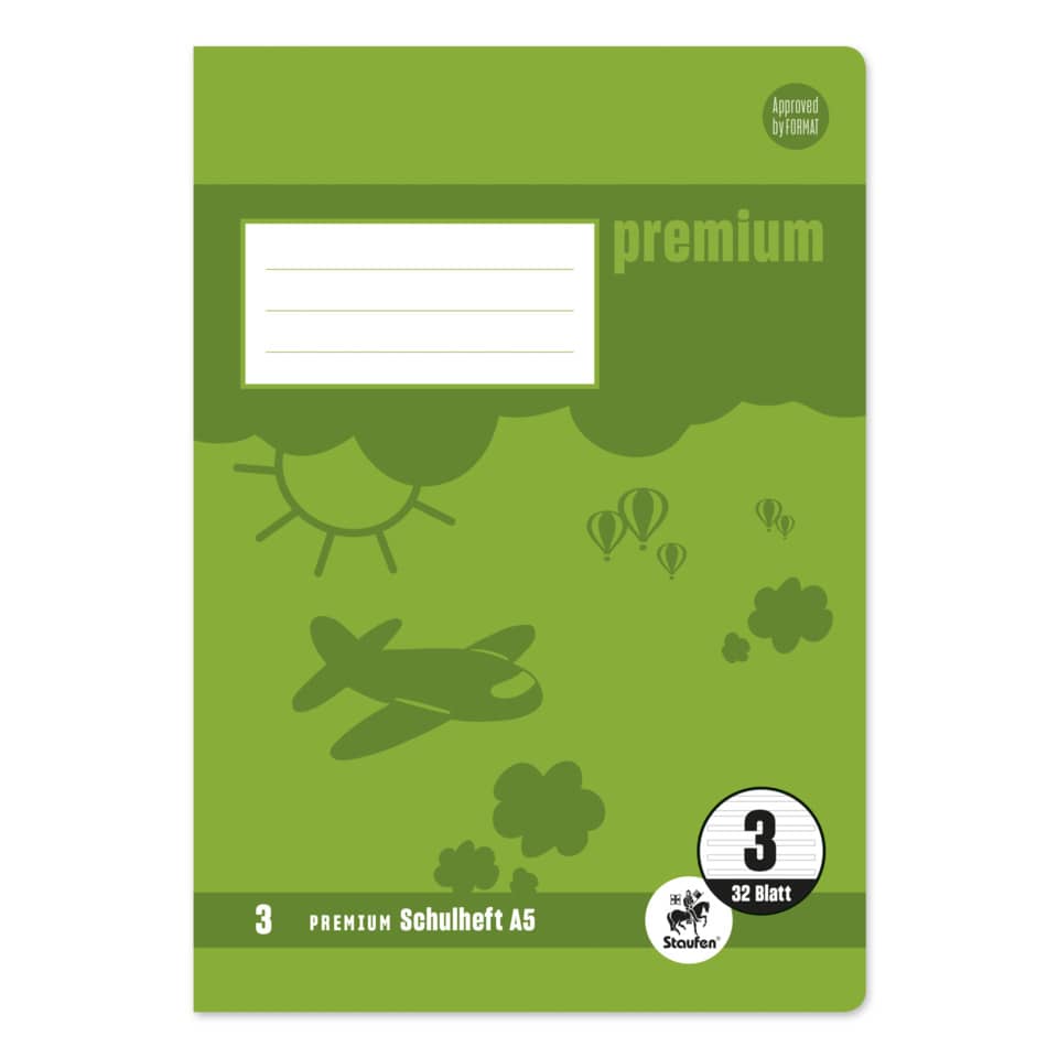 Heft PREMIUM LIN 3 - A5, 32 Blatt, 90 g/qm, DoppelPREMIUM LIN ien