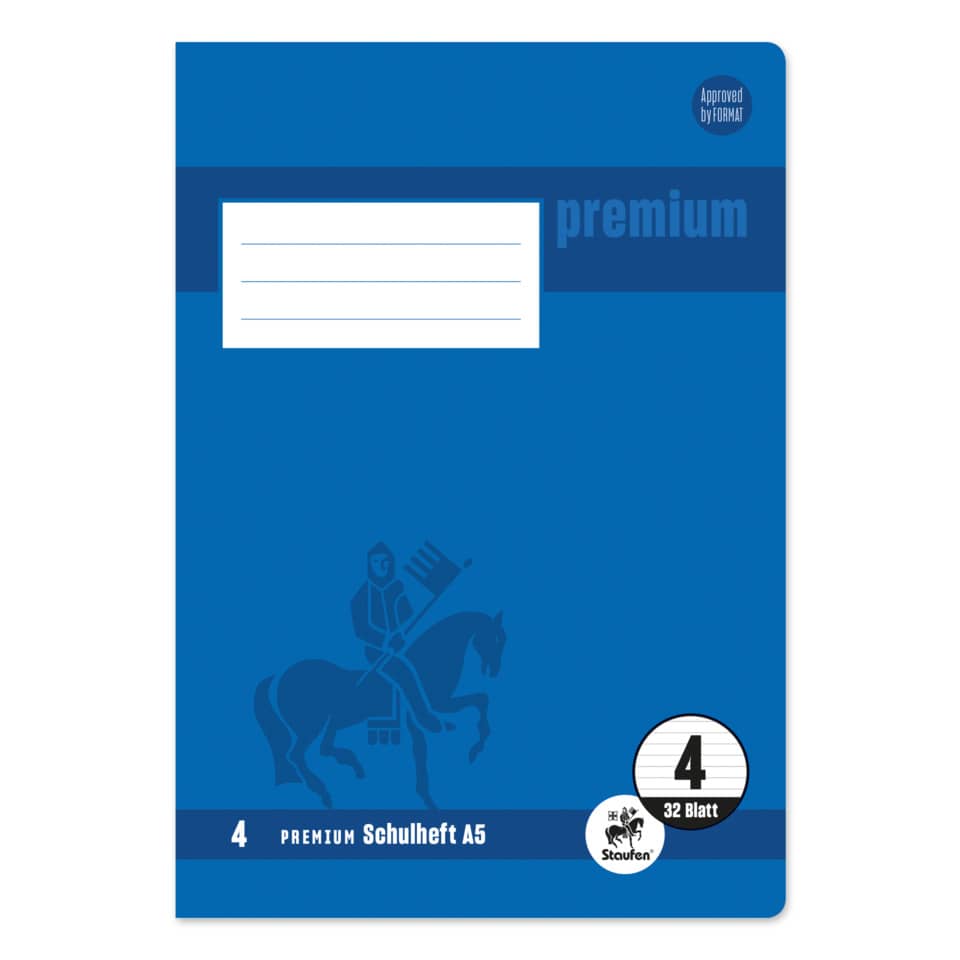 Heft PREMIUM LIN 4 - A5, 32 Blatt, 90 g/qm, PREMIUM LIN iert