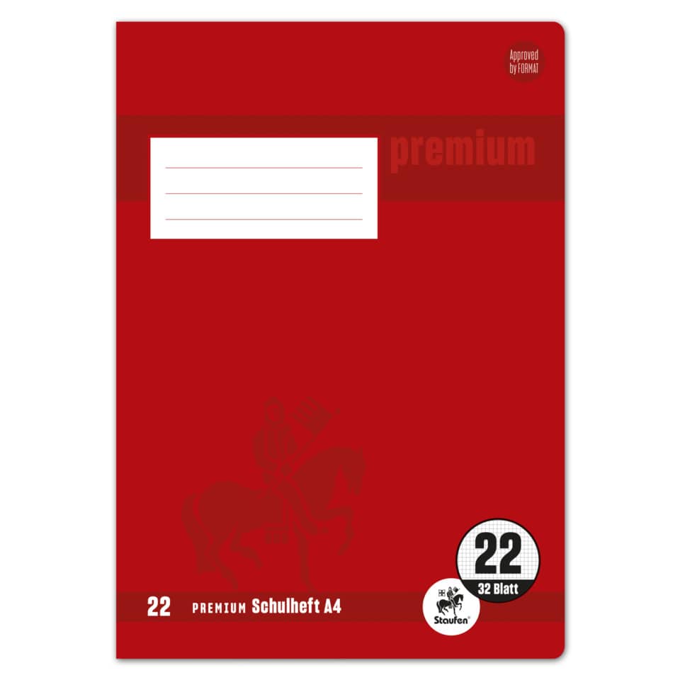 Heft PREMIUM LIN 22 - A4, 32 Blatt, 90 g/qm, 5 mm kariert