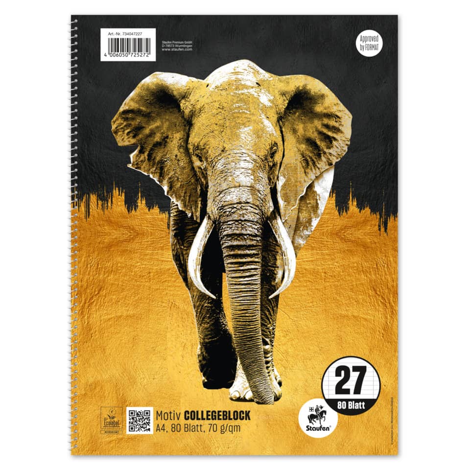 Collegeblock LIN 27 - A4, 80 Blatt, 70 g/qm, sortiert