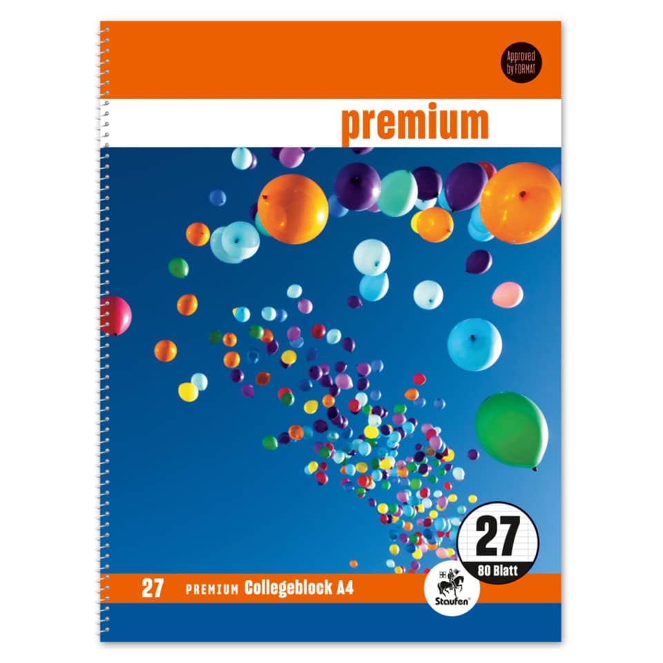 Collegeblock Premium LIN 27 - A4, 80 Blatt, 90 g/qm, sortiert