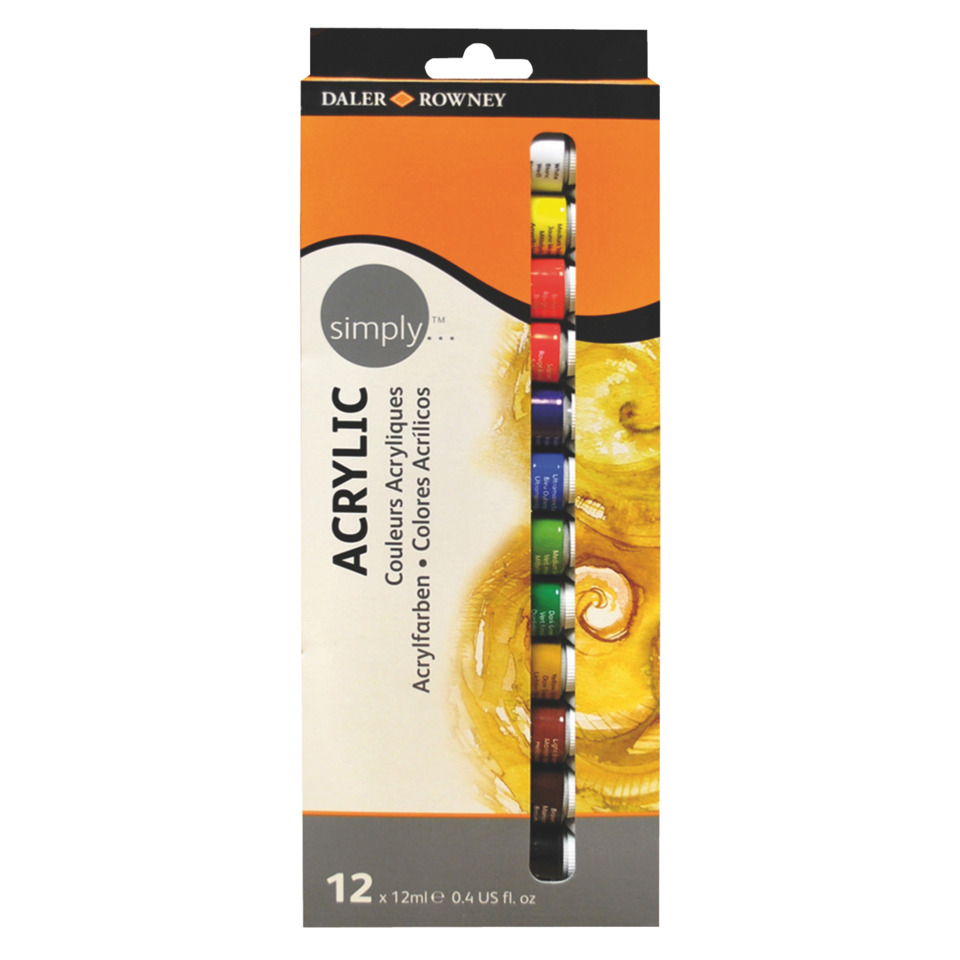 Acrylfarbe Set - 12x 12 ml sortiert