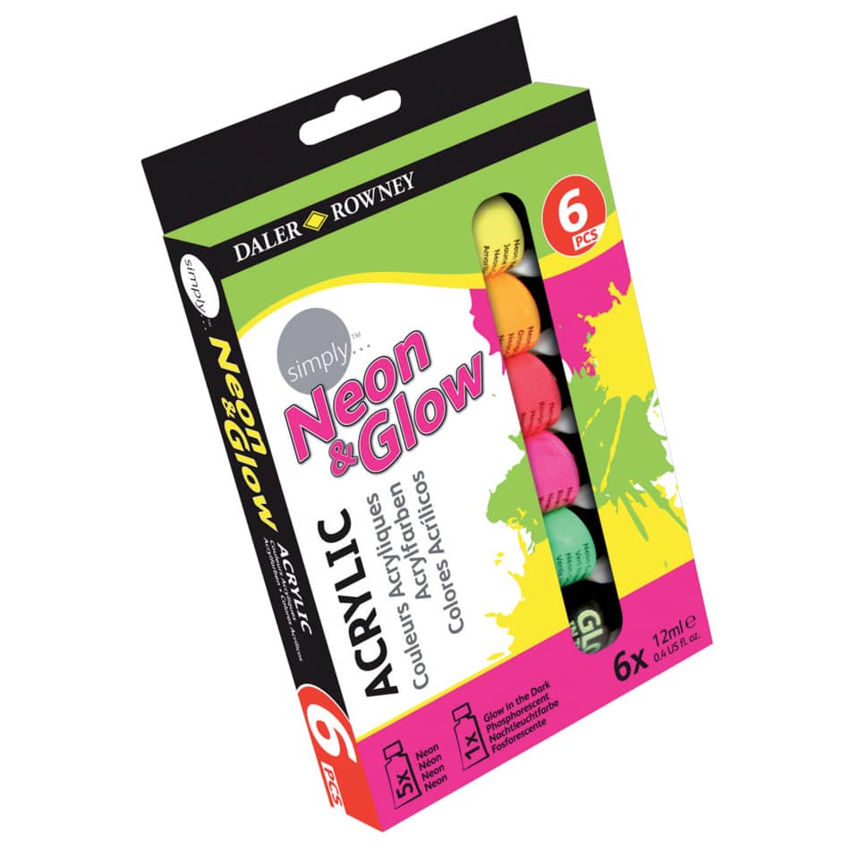 Acrylfarbe Set - 6x 12 ml sortiert