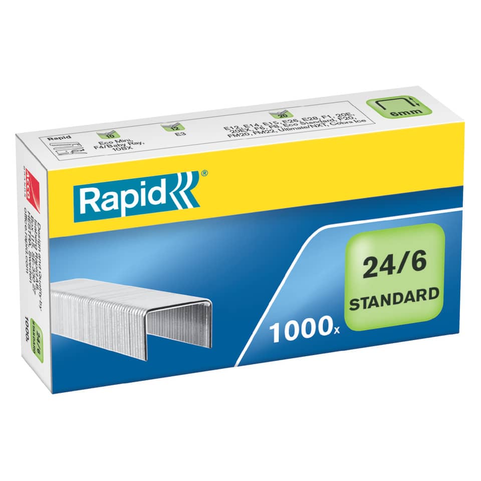 Heftklammern 24/6 Standard, verzinkt, 1.000 Stück